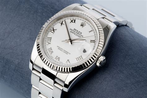 rolex datejust white gold bezel textured dial